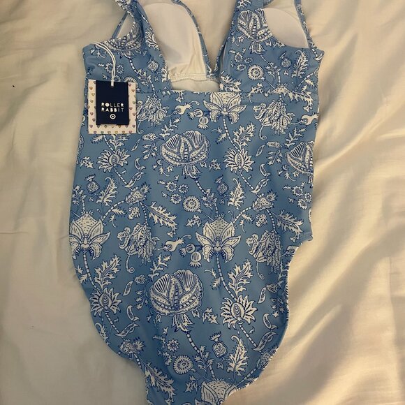 Beautiful blue floral bathing suit - Picture 2 of 3